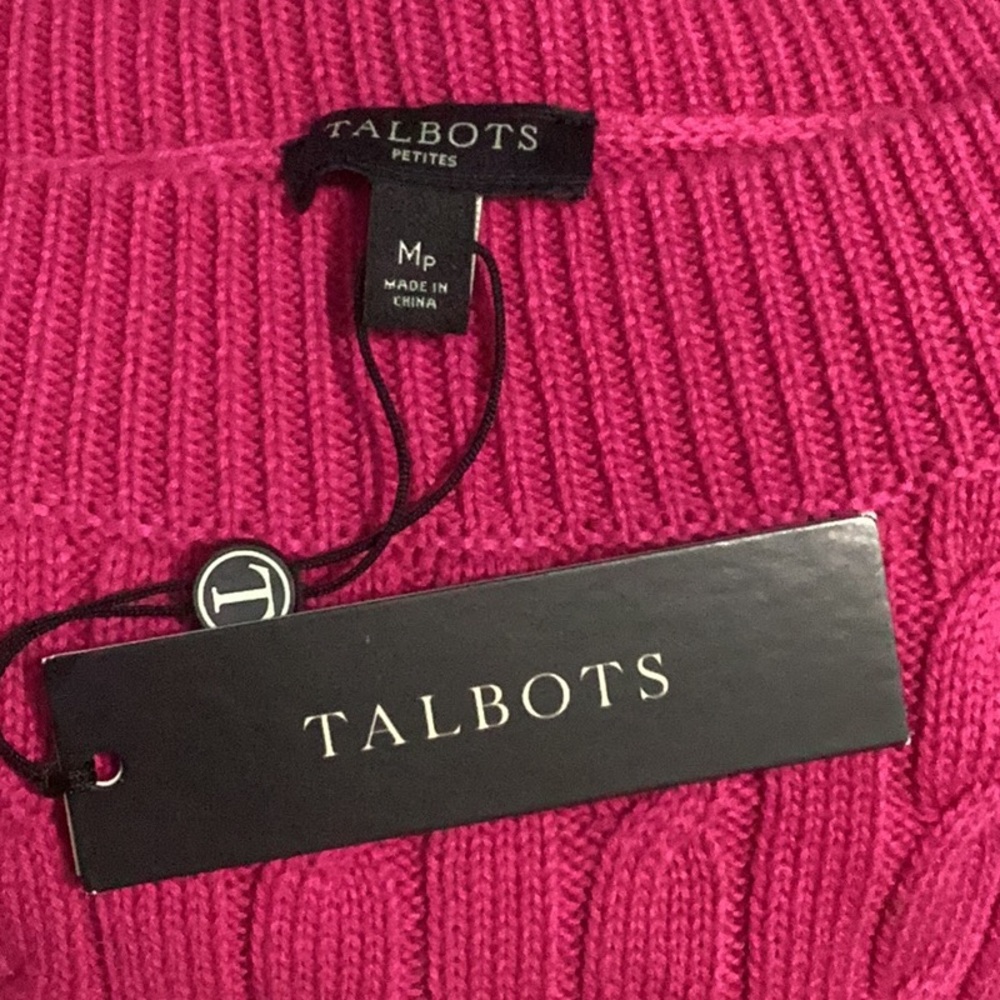 Talbots Short Sleeve Pink Sweater Size MP NWT